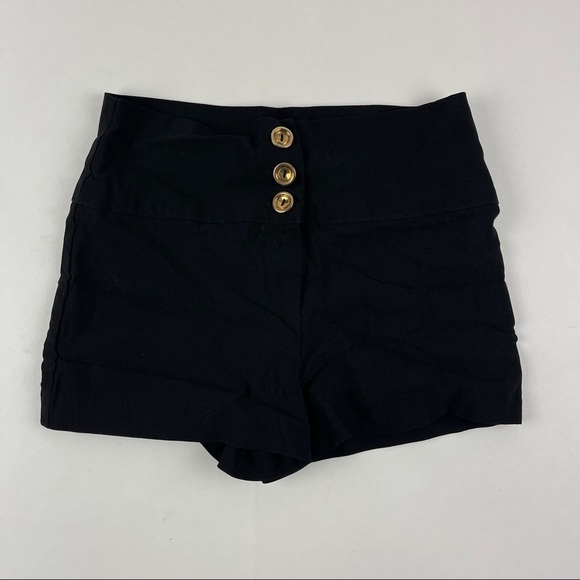 Charlotte Russe Shorts Womens Juniors Medium Black 3 Button Zip - Picture 1 of 6